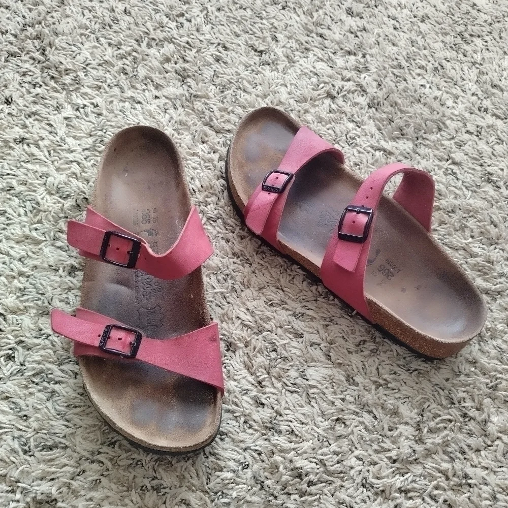 Birkenstock Sydney 2 strap red/pink sandals women's Sz 11